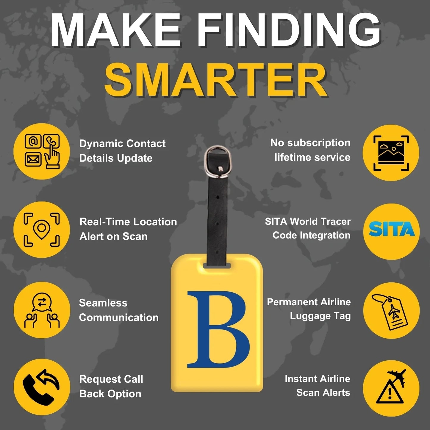 Initials Bag tag B [pack 2]