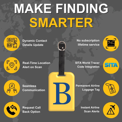 Initials Bag tag B [pack 2]