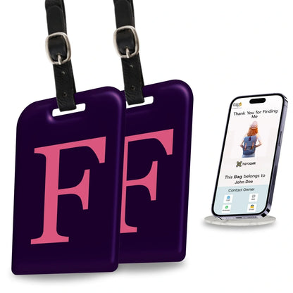 Initials Bag tag F  [pack 2]