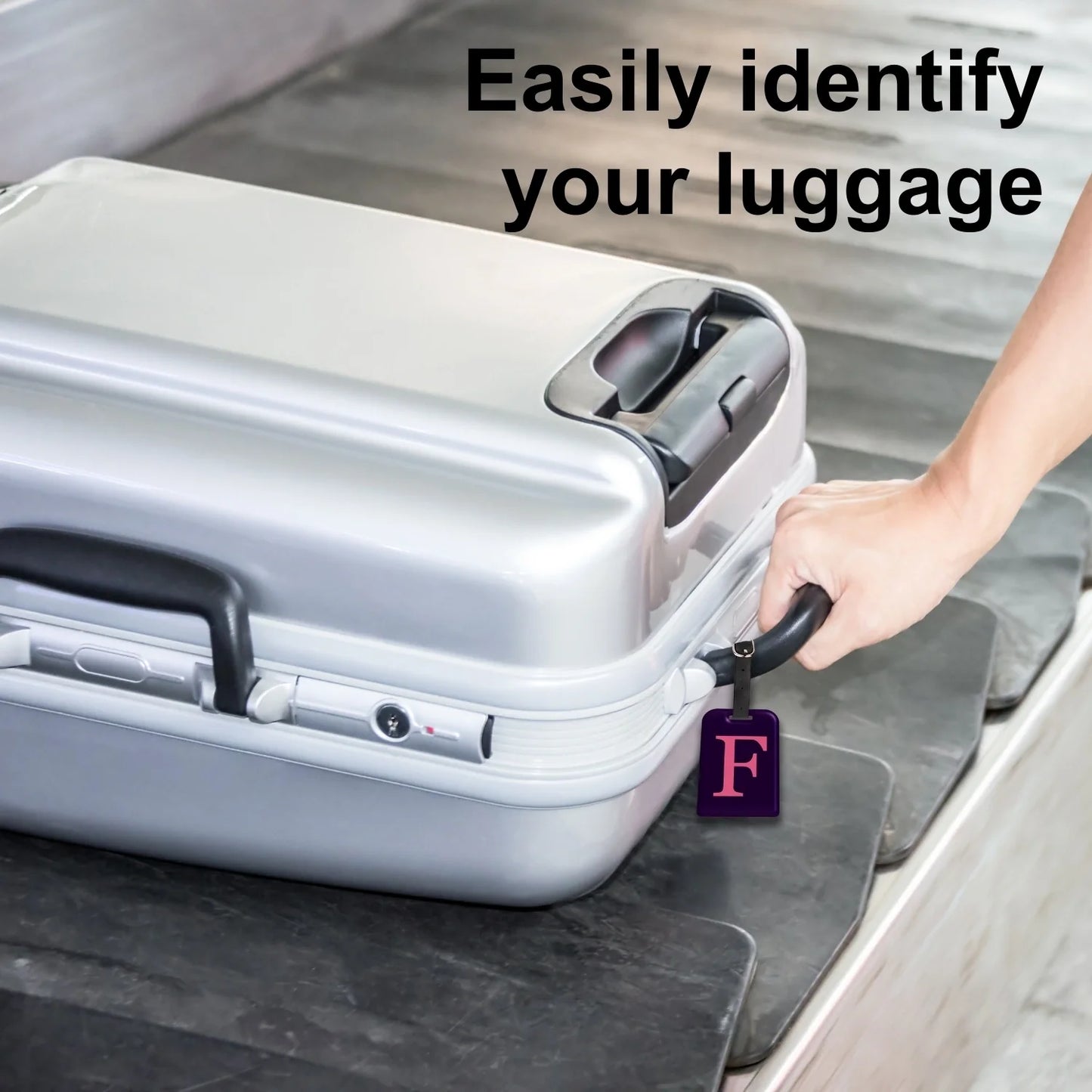 Initials Bag tag F  [pack 2]