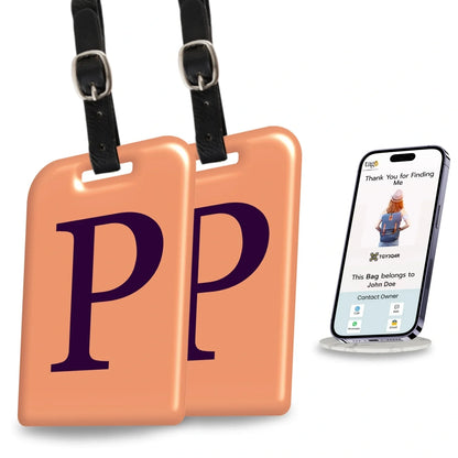 Initials Bag tag P  [pack 2]
