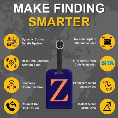 Initials Bag tag Z  [pack 2]