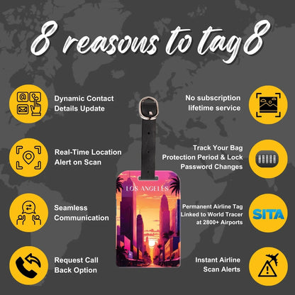 Smart Bag Security Tag - Los Angeles [Pack 2]