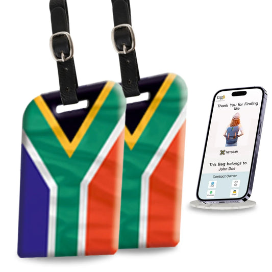Smart Bag Security Tag -  SouthAfrica Flag [Pack 2]