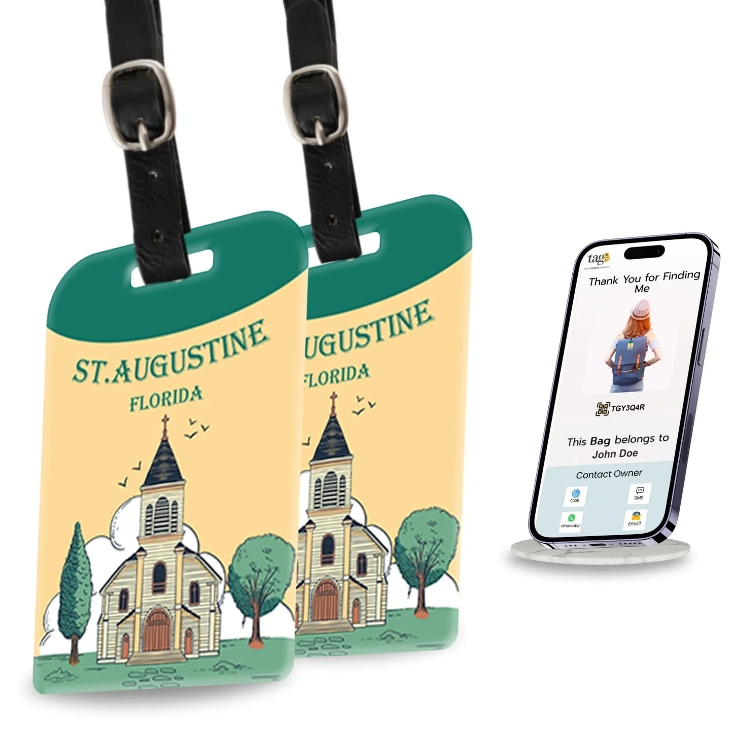 Smart Bag Security Tag - ST. Augustine FL [Pack 2]